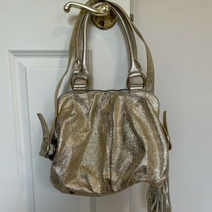 COPY - J. Crew Collection Jamie Gold Leather Purse